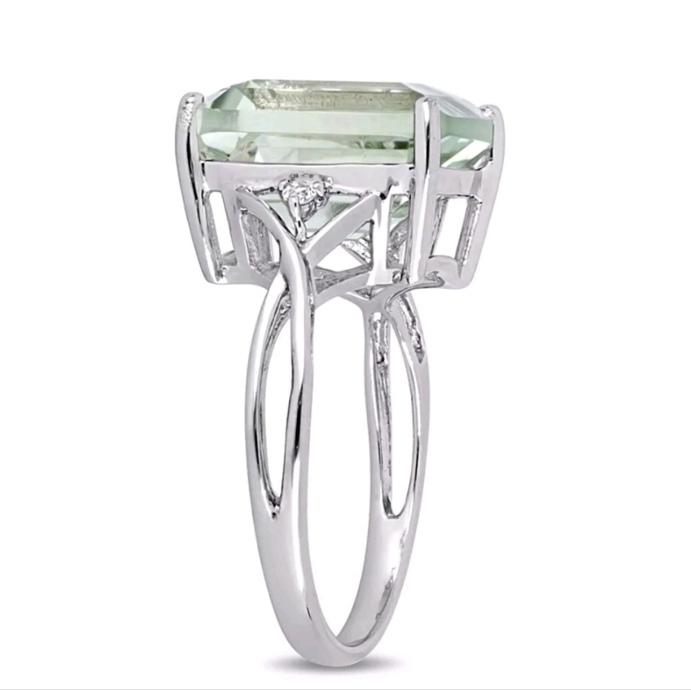 Sterling Silver pasiolite & White Topaz Ring - Picture 7 of 7